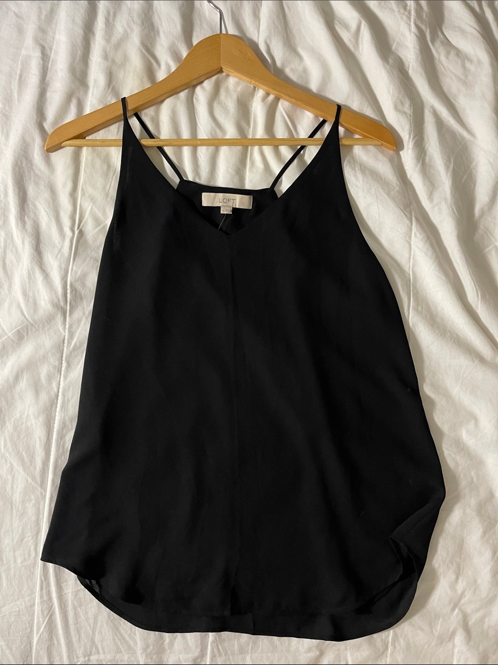LOFT Black V-Neck Double Lined Racerback Cami